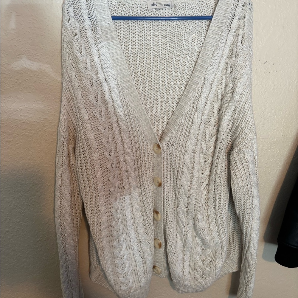 Urban Outfitters Ivory Knit Cardigan